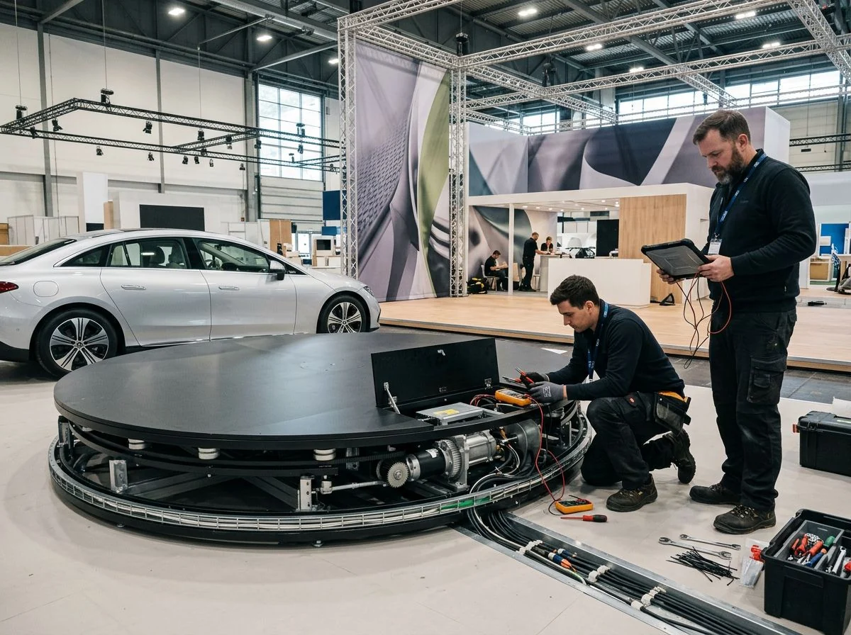 Composants techniques d’une plateforme tournante automobile