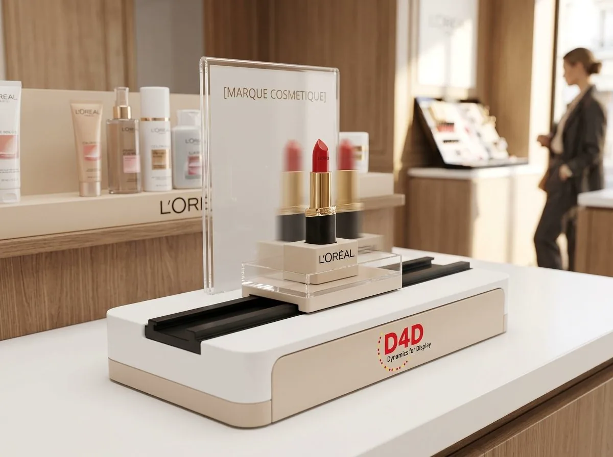 Animation intégrée à un corner cosmétique