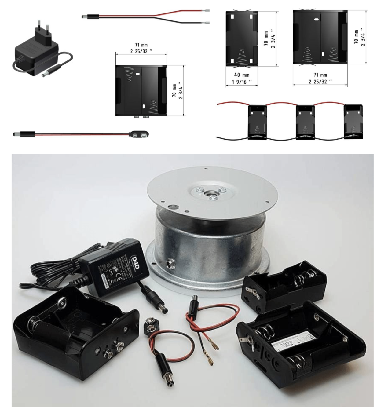 Adaptateur secteur pour PLV composant D4D pour intégration professionnelle